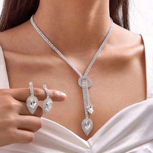 Elegant Formal Geometric Patchwork (With Necklaces &amp; Earrings)