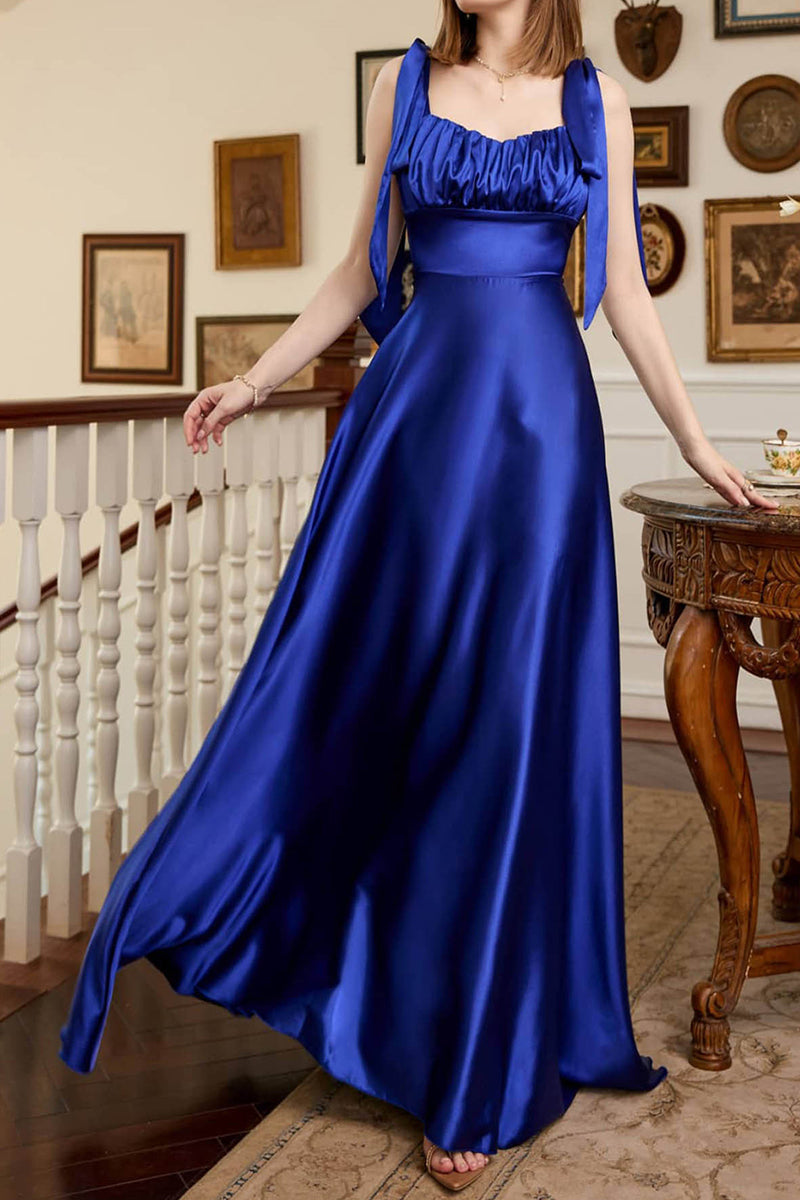Elegante vestido de noche formal de frenillo sólido