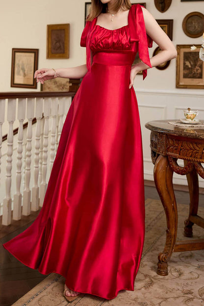 Elegante vestido de noche formal de frenillo sólido