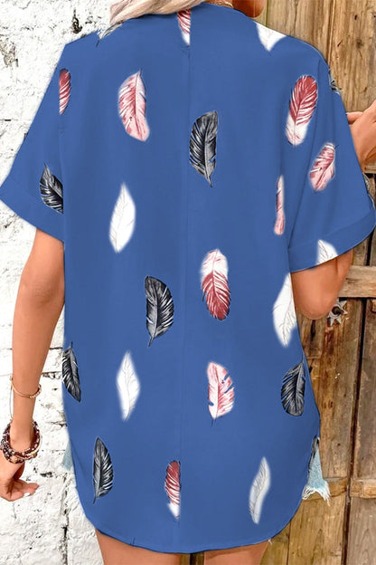 Tops casuales con cuello vuelto y estampado de patchwork