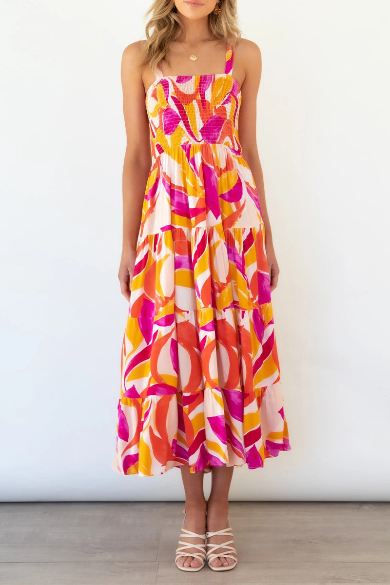 Vestidos estampados con tirantes finos, patchwork y lunares de moda urbana