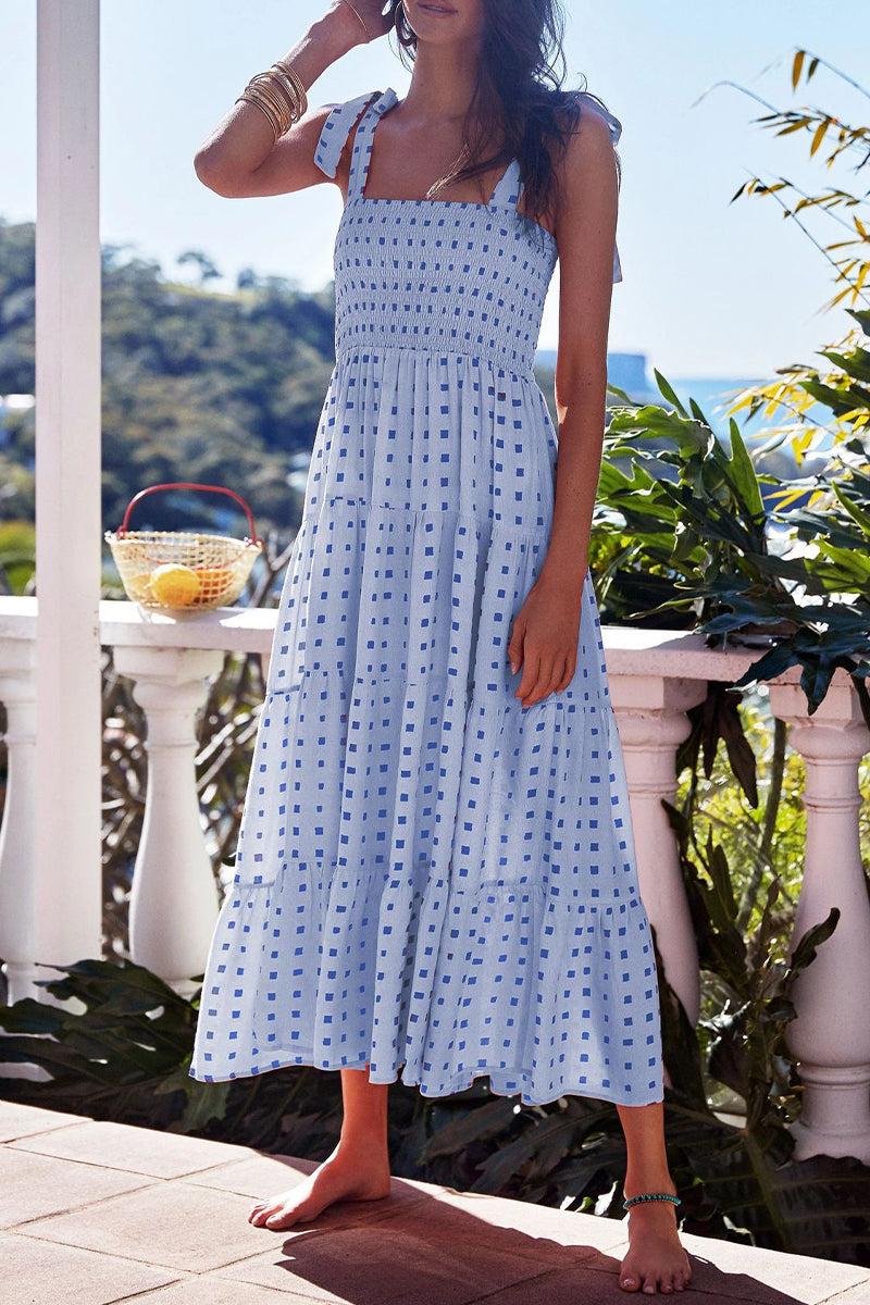 Vestidos estampados con tirantes finos y patchwork de lunares de moda urbana (22 colores)
