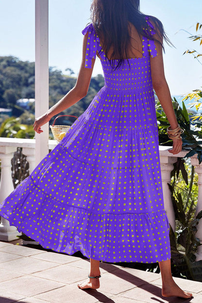 Vestidos estampados con tirantes finos y patchwork de lunares de moda urbana (22 colores)