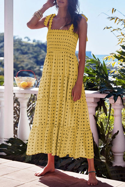 Vestidos estampados con tirantes finos, patchwork y lunares de moda urbana