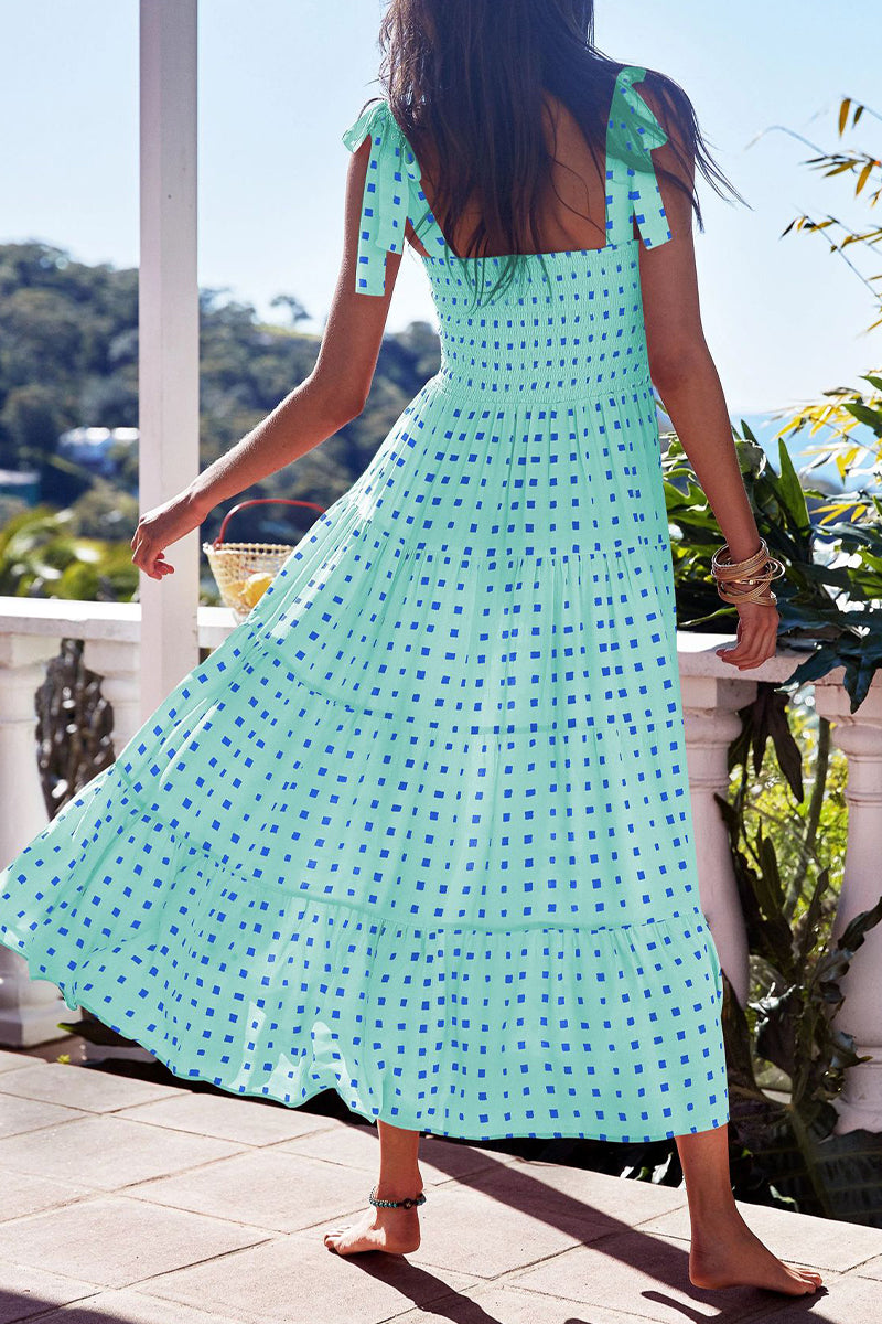 Vestidos estampados con tirantes finos, patchwork y lunares de moda urbana