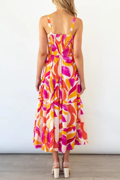 Vestidos estampados con tirantes finos, patchwork y lunares de moda urbana