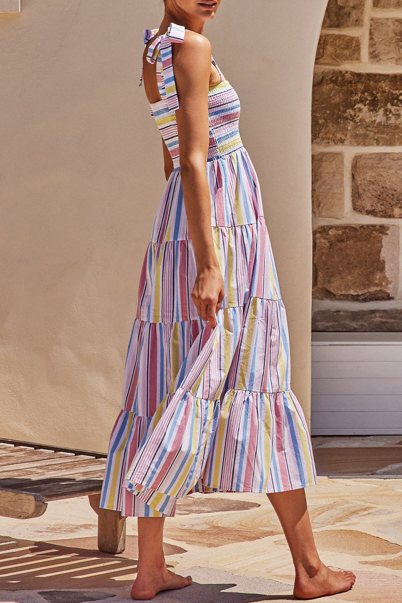 Vestidos estampados con tirantes finos, patchwork y lunares de moda urbana