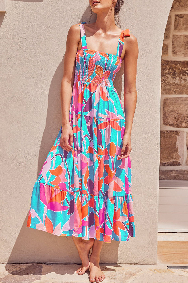 Vestidos estampados con tirantes finos y patchwork de lunares de moda urbana (22 colores)