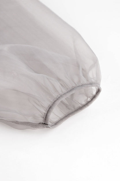 Elegantes blusas de escote en V transparente con frenillo liso