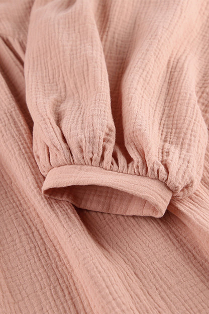 Vestidos casuales de manga larga con cuello en V y bolsillos lisos (7 colores)