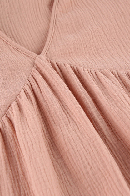 Vestidos casuales de manga larga con cuello en V y bolsillos lisos (7 colores)