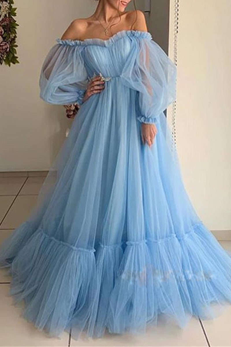 Elegante vestido de noche formal con hombros descubiertos y parches lisos (3 colores)