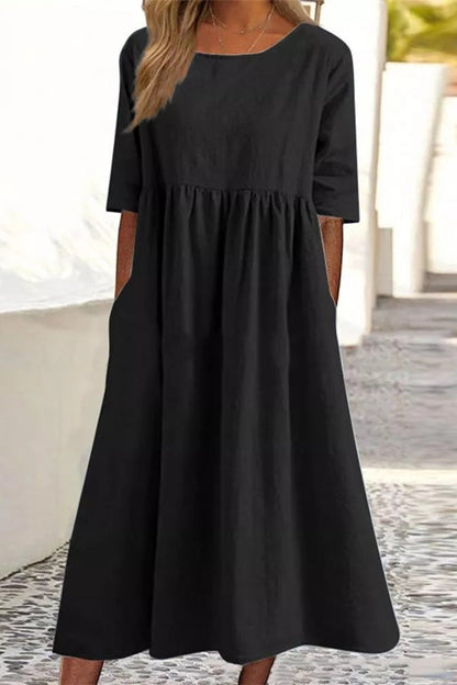 Vestido casual de algodón para mujer (9 colores)