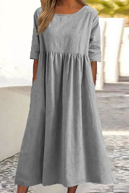 Vestido casual de algodón para mujer (9 colores)