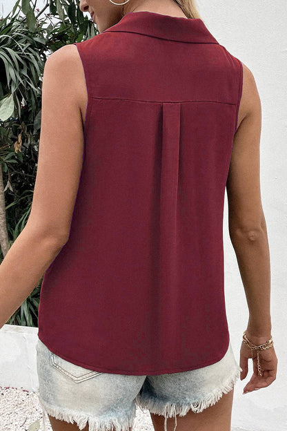 Blusas de cuello en V con botones lisos Daily Simplicity (5 colores)