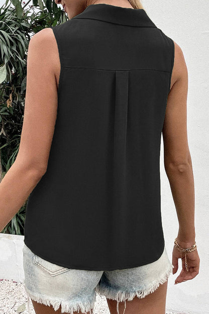 Blusas de cuello en V con botones lisos Daily Simplicity (5 colores)