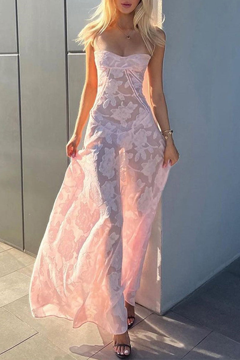Elegante vestido de noche formal sólido transparente Vestidos