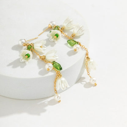 Pendientes casuales de perlas con diseño de patchwork