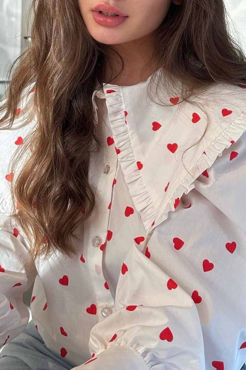 Tops con cuello Peter Pan y patchwork con estampados dulces