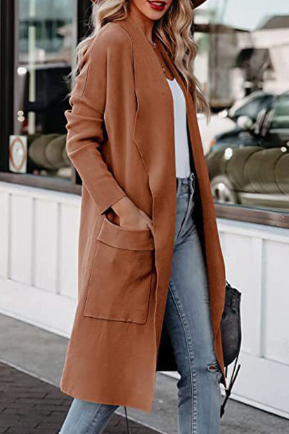 Cárdigans de bolsillo lisos estilo británico (7 colores)