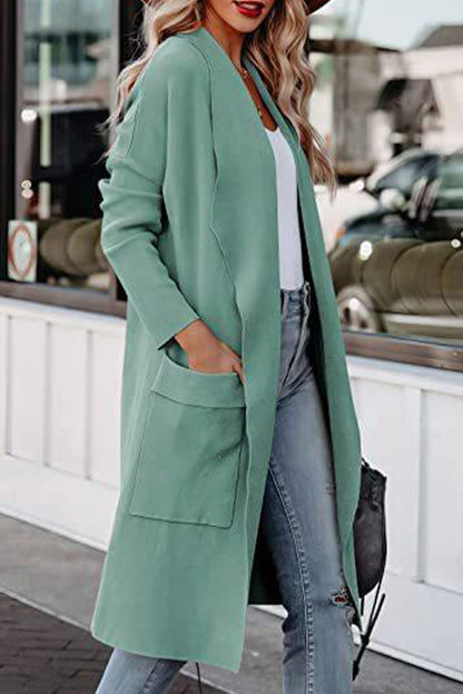 Cárdigans de bolsillo lisos estilo británico (7 colores)