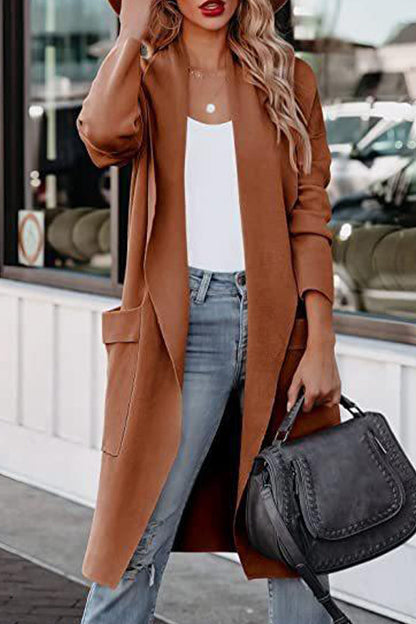Cárdigans de bolsillo lisos estilo británico (7 colores)