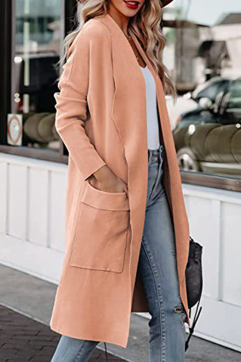 Cárdigans de bolsillo lisos estilo británico (7 colores)
