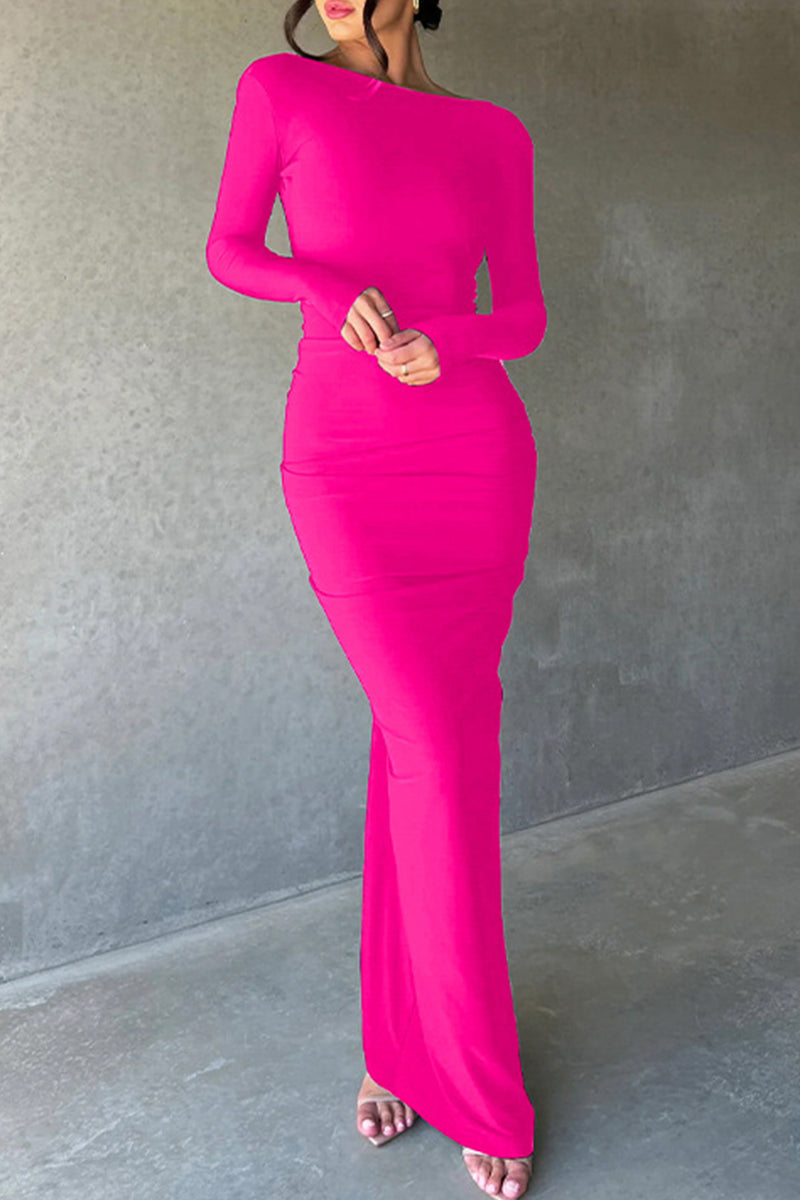 Vestidos sexis de corte A con escote en V y pliegues sólidos (3 colores)