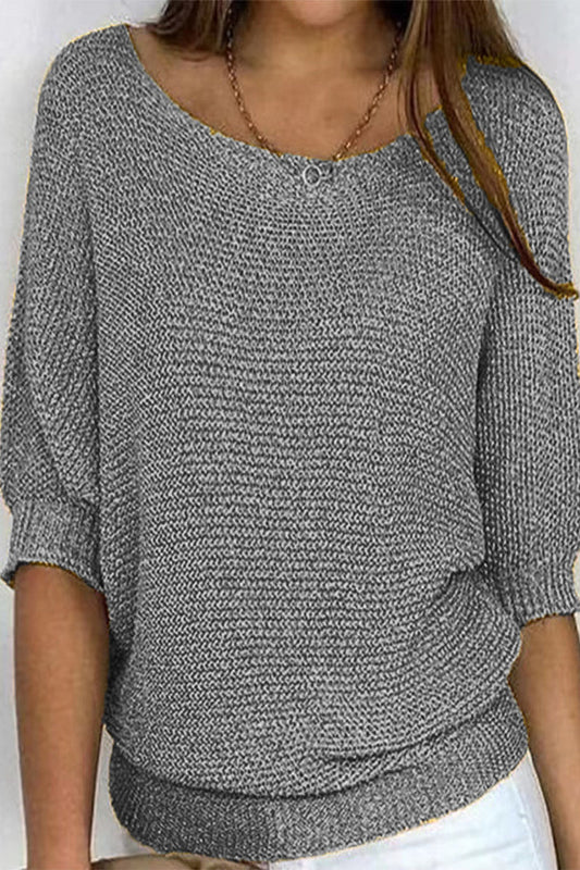Suéteres casuales sencillos de cuello redondo lisos (11 colores)