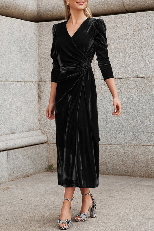 Vestidos de princesa elegantes con escote en V y diseño de tirantes sólidos de celebridades