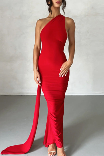 Vestidos sexys de falda de un solo paso con cuello halter y espalda descubierta (8 colores)