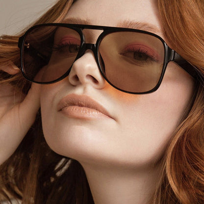 Gafas de sol informales de uso diario con diseño de patchwork liso