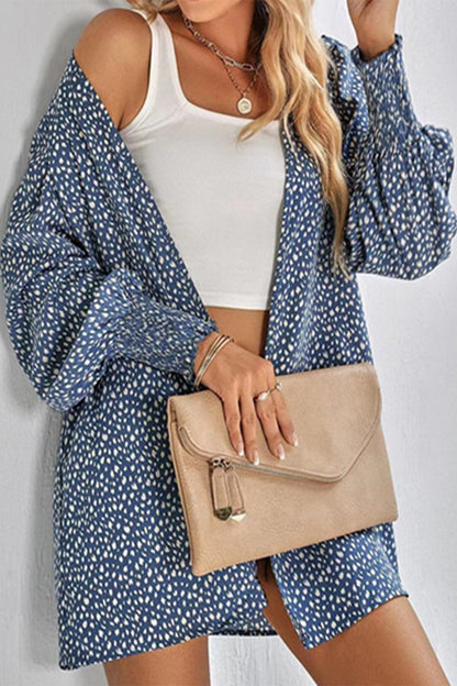 Blusas de cuello tipo cárdigan con estampado de leopardo (3 colores)
