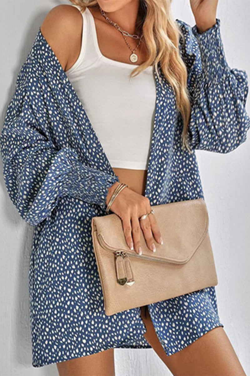 Blusas de cuello tipo cárdigan con estampado de leopardo (3 colores)