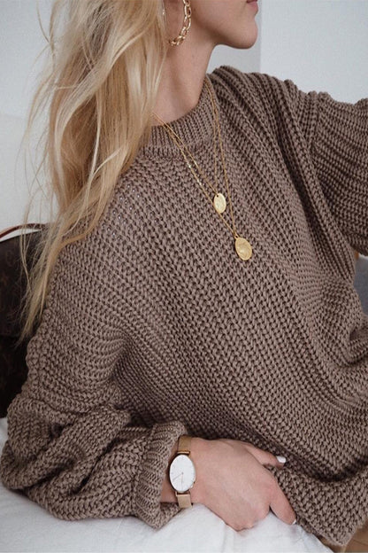 Tops casuales de cuello redondo lisos