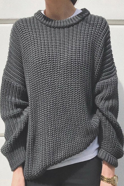 Tops casuales de cuello redondo lisos
