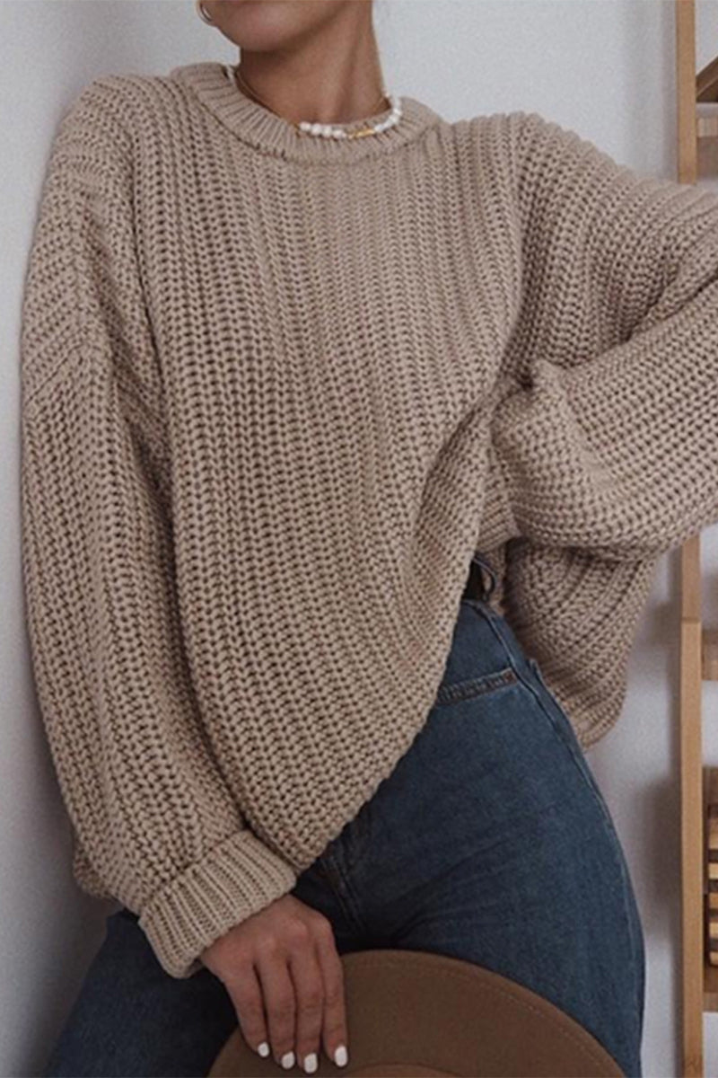 Tops casuales de cuello redondo lisos