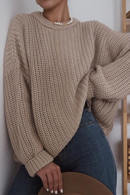 Tops casuales de cuello redondo lisos