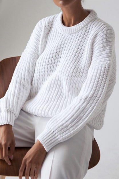 Tops casuales de cuello redondo lisos