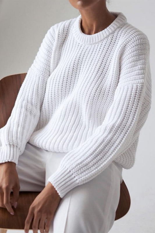 Tops casuales de cuello redondo lisos