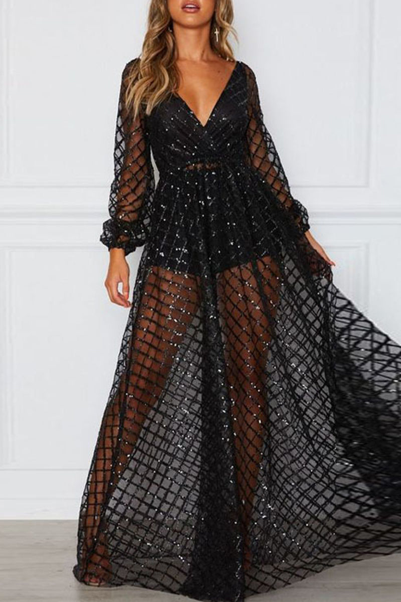 Vestidos sexis con falda y escote en V ahuecados y cintura alta