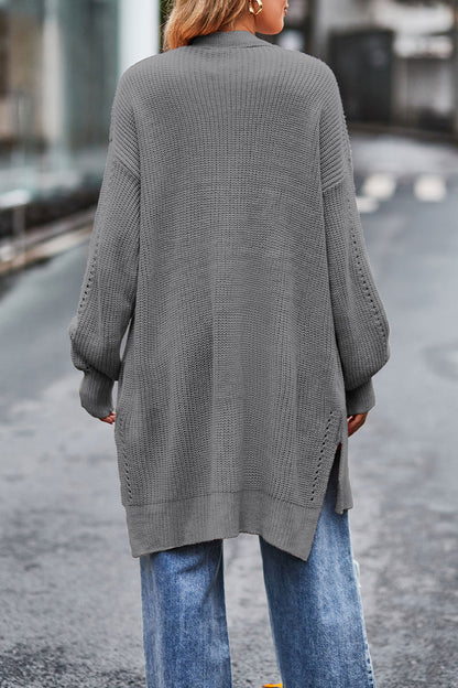 Tops de cuello tipo cárdigan con bolsillos sólidos de calle