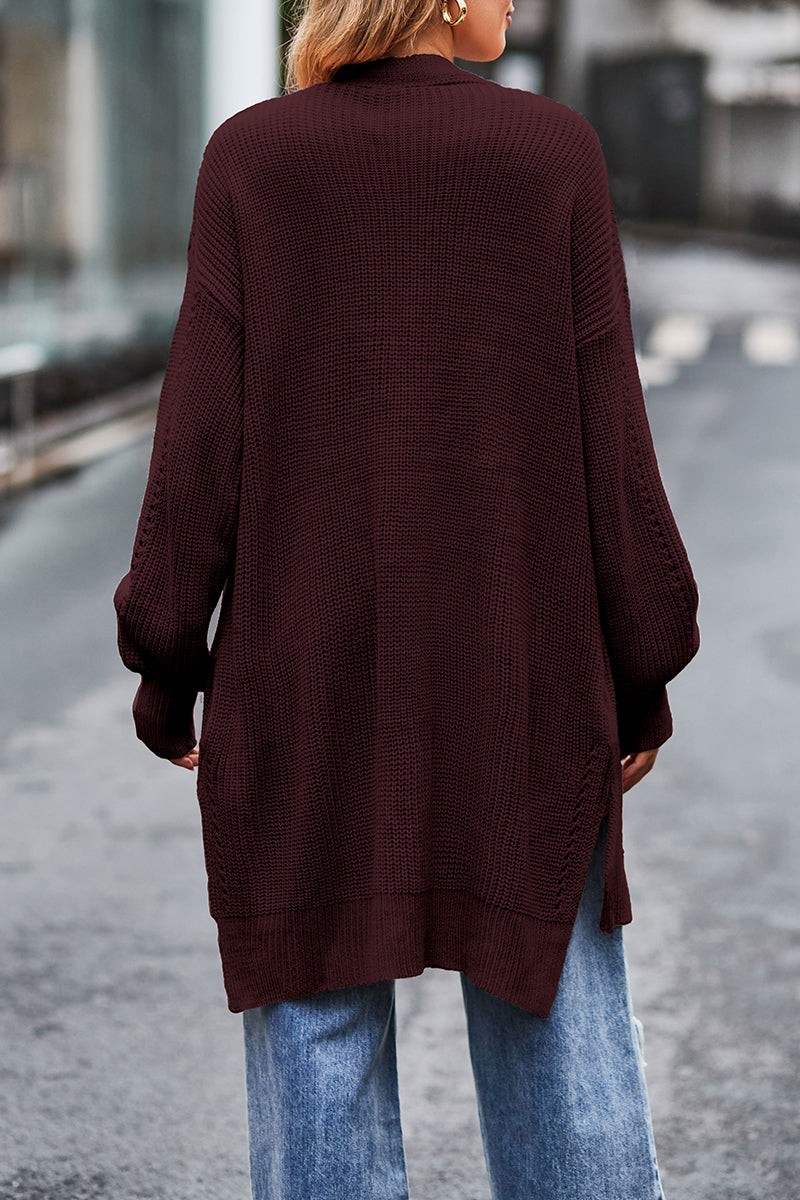 Tops de cuello tipo cárdigan con bolsillos sólidos de calle