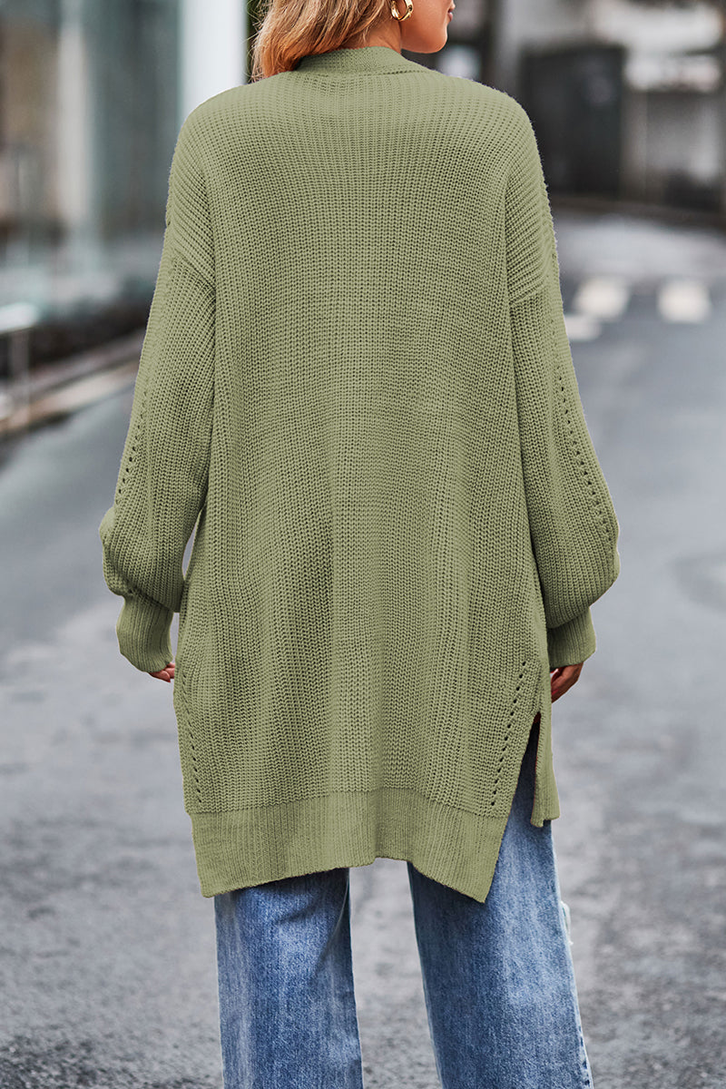 Tops de cuello tipo cárdigan con bolsillos sólidos de calle