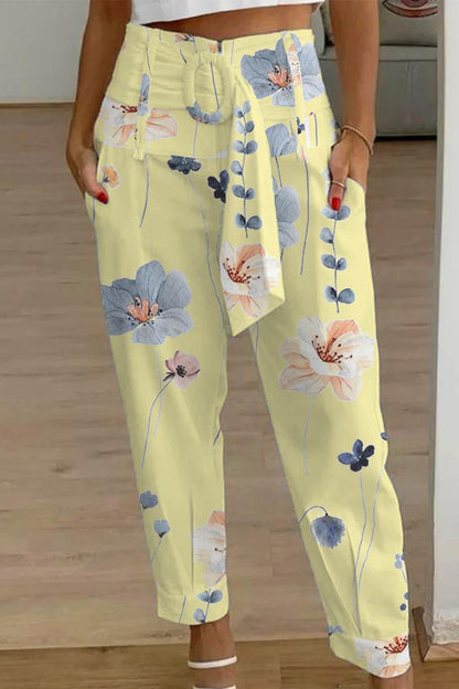 Pantalones Harlan de cintura media holgados con estampado de bolsillos y patchwork (10 colores)
