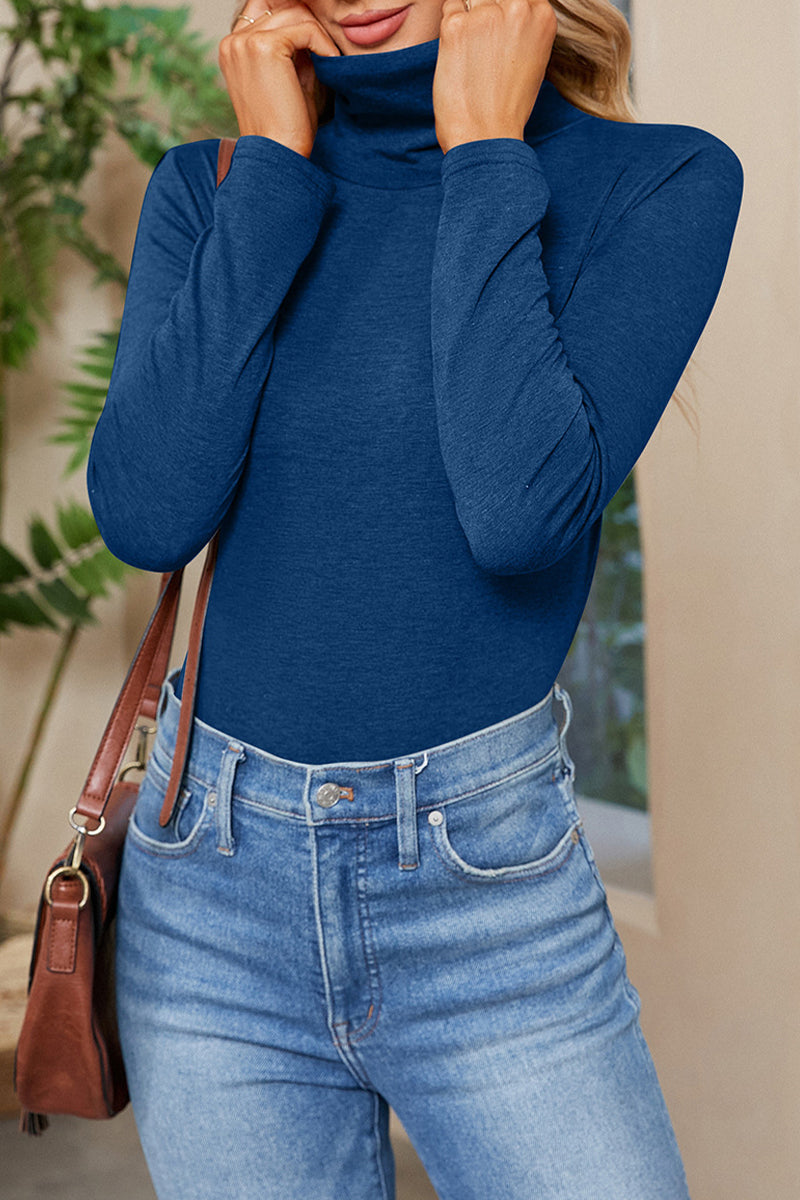 Tops de cuello alto lisos Daily Simplicity