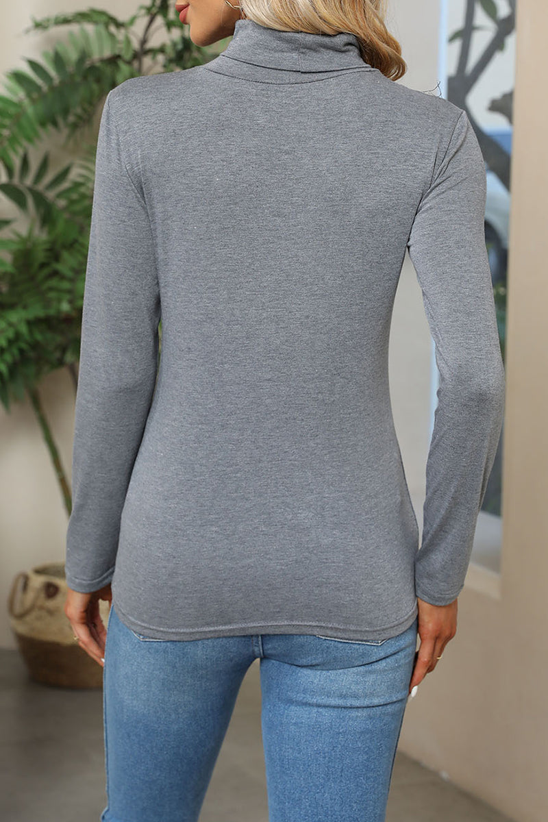 Tops de cuello alto lisos Daily Simplicity