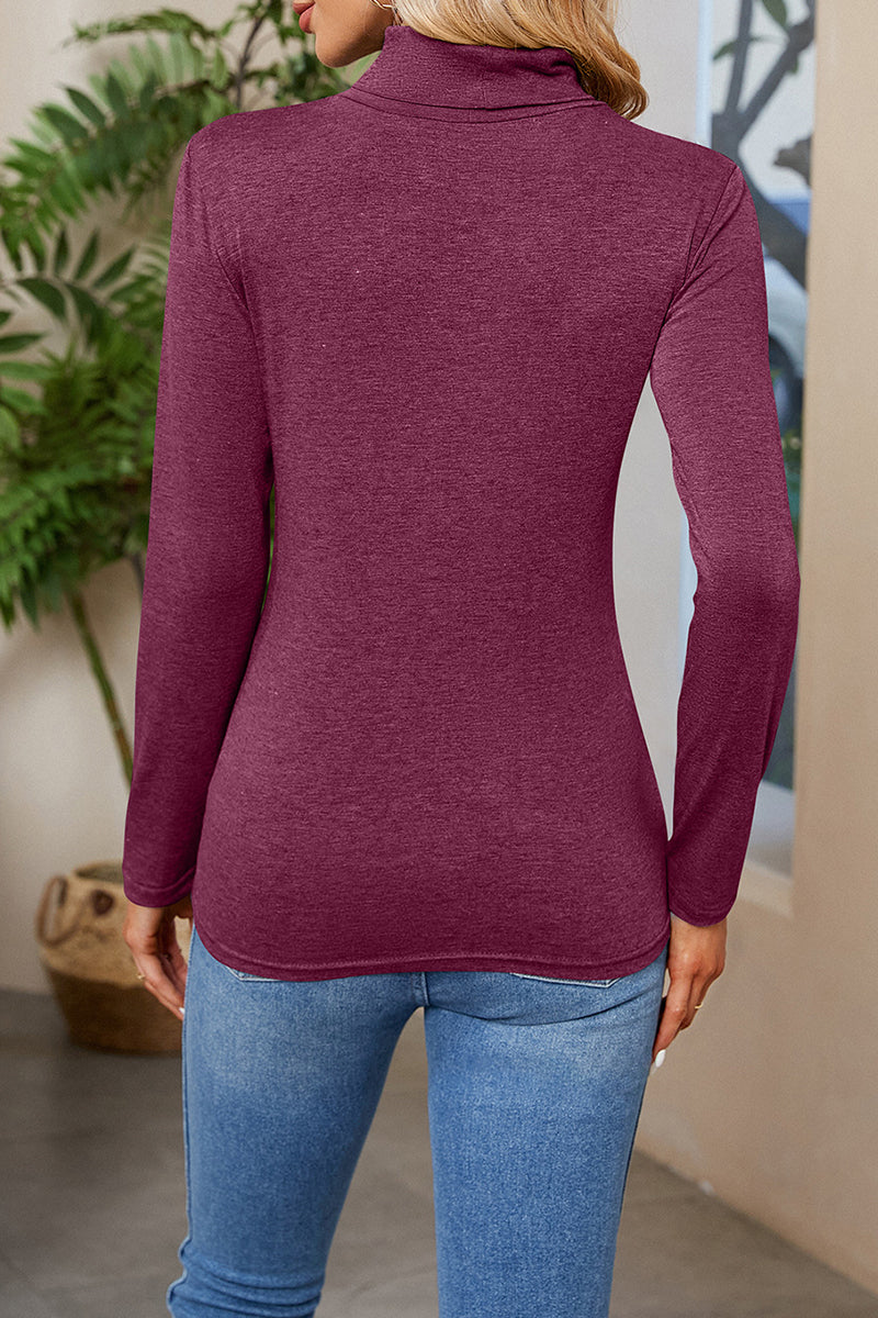 Tops de cuello alto lisos Daily Simplicity