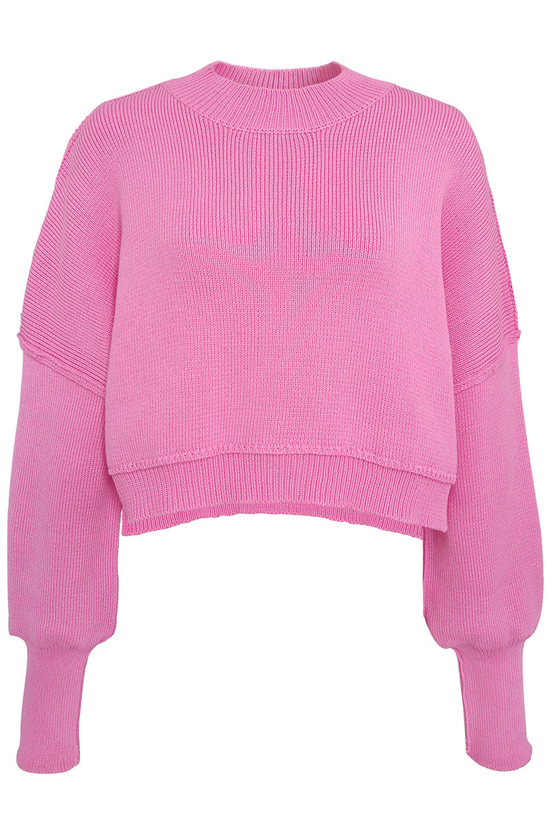 Suéteres casuales de cuello redondo con parches sólidos (15 colores)