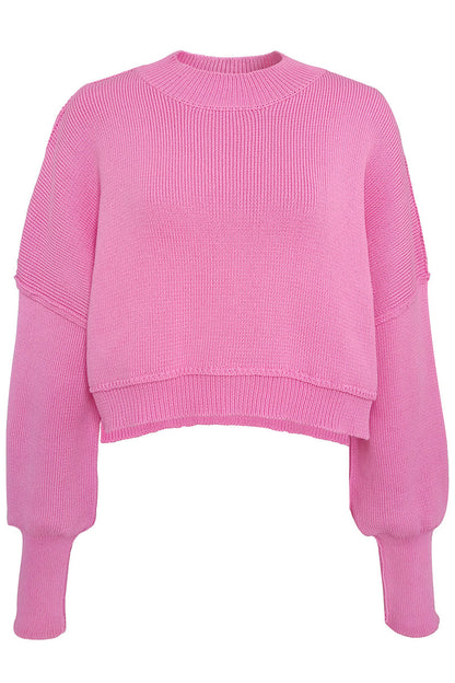 Suéteres casuales de cuello redondo con parches sólidos (15 colores)